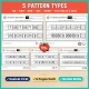 Five pattern types in the St. Patrick's Day preschool pack: AB, AAB, ABB, ABC and AABB, one step at a time.