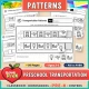 Transportation patterns for preschool and Pre-K: cut and paste pattern train pages from AB to AABB.