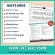 What is inside the Travel preschool patterns pack, shown with the teacher guide.
