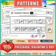 Valentine's Day patterns for preschool and Pre-K: cut and paste pattern train pages from AB to AABB.