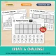 Create and challenge pages where K-1 students grow, extend and invent number patterns up to ABCD.