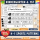 Sports patterns for kindergarten and 1st grade: cut and paste pattern trains from AB to ABCD.