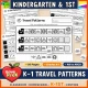 Travel patterns for kindergarten and 1st grade: cut and paste pattern trains from AB to ABCD.