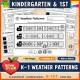 Weather patterns for kindergarten and 1st grade: cut and paste pattern trains from AB to ABCD.