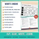 What is inside the Weather K-1st patterns pack, shown with the teacher guide.