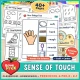 Sense of touch unit for preschool, pre-K and kindergarten with a hand anchor poster, worksheets and a Touch Detective headband.