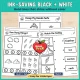 Ink-saving black and white 5 senses worksheets for the sense of touch, with count, dab and match pages.