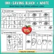 Black and white five senses worksheets: find and dot, patterns, bingo card and the anchor chart to color.