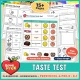Five senses taste test worksheets with a tasting chart, taste the fruit page and a class graph.