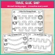 Thirty road tracing pages with tiny glue dots, a new line type every week.