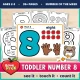 Toddler Number 8 of the Week printables with painting, tracing and counting pages for ages 2 to 3.