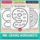 Ink-saving black and white number 9 worksheets: fill the big 9, dot the 9 and Nine Little Monkeys.