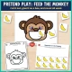 Feed the Monkey pretend play game with banana cards for counting to 9.