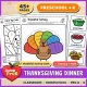 Thanksgiving Dinner unit for preschool, pre-K and kindergarten with a Thankful Turkey craft.