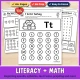 Thanksgiving literacy and math pages: T is for Turkey, pie ten frames and a word hunt.