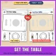 Set the Table cut and glue mat in black and white and a color mat to laminate.