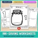 Ink-saving black and white number 1 worksheets with bold lines and picture directions.
