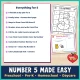 Checklist of everything included in the number 5 week, with the hidden Color by Number page.