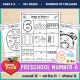 Preschool Number 6 of the Week printables for ages 3 to 5, starting with Ways to Show 6.