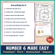 Checklist of everything included in the number 6 week, with the hidden Color by Number page.