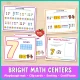 Bright math centers for the number 7: a Build 7 playdough mat, Count and Clip cards, sorting cards and a certificate.