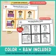 Color pages first, with an optional black and white mirror in every pack.