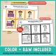 Color picture cards plus an optional black and white mirror for coloring or saving ink.