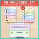 Schedule strips for the whole school day, from arrival and circle time to go home.