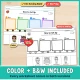 Black and white sequencing worksheets and the same pages in color.