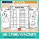 Ink-saving black and white number 4 worksheets with bold lines and an action icon on every page.