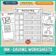 Ink-saving black and white number 15 worksheets with bold lines and an action icon on every page.
