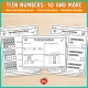 Teen numbers for 17: Ten and Some More, Tens and Ones and a number bond with a ten and some ones.