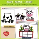 Craft, puzzle and count: Cotton Cow Craft, Cow Puzzle, Cow Ten Frame. A cotton cow craft, a cow puzzle and a fingerprint ten frame.