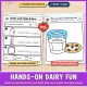 Hands-on dairy fun: Shake cream into butter and build milk and cookies with play dough.