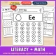 Literacy and math: Letter Ee, beginning sounds, egg ten frames, add and take away.