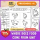 Where does food come from? Farm to table unit for preschool, pre-K and kindergarten.