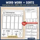 Word work and sorts: Food Group Sort, Everyday or Sometimes?, Food Riddles. Food group sorts, riddles, ABC order and a word hunt.