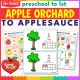 Apple Orchard to Applesauce unit for preschool to 1st grade with apple stand price tags, counting mats and a class recipe.
