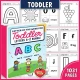 Black and white version of the toddler letter pages around the A to Z bundle binder.