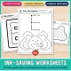 Ink-saving letter E worksheets for toddlers, including Trace the Elephant with one finger.