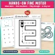 Hands-on fine motor pages for letter E: glue dots, dot markers, play dough, and a toy car on Drive the Letter E.