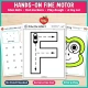 Hands-on fine motor pages for letter F: glue dots, dot markers, play dough, and a toy car on Drive the Letter F.
