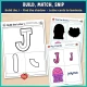 Build the J, Find the Shadow, and J letter cards for toddlers to cut, match, and laminate.