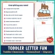 Checklist of everything included in the toddler letter N week, with the N Is for Nest poster.
