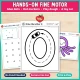 Hands-on fine motor pages for letter O: glue dots, dot markers, play dough, and a toy car on Drive the Letter O.