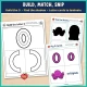 Build the O, Find the Shadow, and O letter cards for toddlers to cut, match, and laminate.