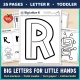 Big Letter R page for little hands, to fill with dot markers, paint swabs, torn paper, or cotton balls.
