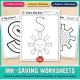 Ink-saving letter S worksheets for toddlers, including Trace the Sun with one finger.
