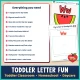 Checklist of everything included in the toddler letter W week, with the W Is for Watermelon poster.