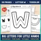 Big Letter W page for little hands, to fill with dot markers, paint swabs, torn paper, or cotton balls.